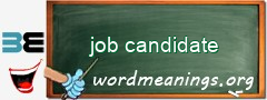 WordMeaning blackboard for job candidate